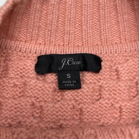 J. Crew Womens Cable Knit Tunic Wool Blend Sweater Rose Pink Size S Fisherman - Picture 6 of 10